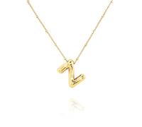 Collares con inicial de globo para mujeres y niñas, collar de letras de burbujas, chapado en oro de 18 quilates, delicado colgante del alfabeto, nombre hinchado, joyería personalizada, regalo, Oro, No