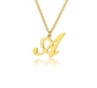 Collares con letra gótica para mujer Gargantilla con cadena de oro collar con letra inicial de acero inoxidable collar con letra mayúscula AZ Joyas para fiestasDurability