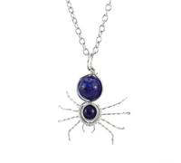 Collares con piedras de jade de cristal con diseño de arañas para niños, decoraciones hechas a mano para estudiantes universitarios, gargantilla de joyería encantadora, talla única, como se describe