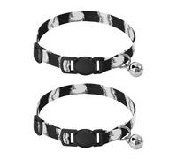Collares de béisbol negros para perros pequeños, 2.3-6.8 kg, hebilla de liberación rápida, collares para perros machos, 2 unidades