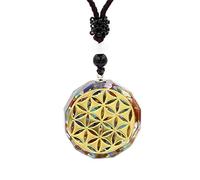 Collares de chismes estrella de seis puntas colgantes redondos Cuerda trenzada para mujer Hombres Joyería de Salud Lucky-10