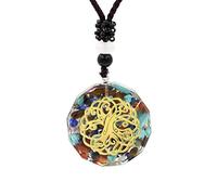 Collares de chismes estrella de seis puntas colgantes redondos Cuerda trenzada para mujer Hombres Joyería de Salud Lucky-09