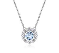 Collares de Cristales de Concha Azul Real y Finas Joyas para Mujeres, Niñas - Aquamarina