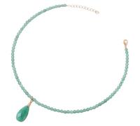 Collares De Cuentas De Piedra Natural Para Mujer Y Hombre. Colgante De Gema Tallada En Forma De Lágrima. Collar Gargantilla Artesanal De Cristal Curativo. Joyería Bohemia. Regalo De Aventurina Ver