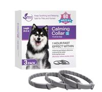 Collares de feromonas para Perros - 3 Collares calmantes para Perros de Todos los tamaños | Collar antiansiedad de 60 días, Longitud Ajustable de 24,5 Pulgadas Que Ayuda a aliviar el estrés y Reducir
