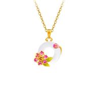 Collares De Flores Esmaltadas para Mujer, Joyería De Plata De Ley 925. Collar Clásico con Colgante De Doce Deidades Florales Y Calcedonia Blanca. Regalos para Madre, Hermana Y Esposa. Mirto De Sep
