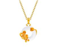 Collares De Flores Esmaltadas para Mujer, Joyería De Plata De Ley 925. Collar Clásico con Colgante De Doce Deidades Florales Y Calcedonia Blanca. Regalos para Madre, Hermana Y Esposa. Osmanthus Du