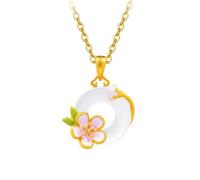 Collares De Flores Esmaltadas para Mujer, Joyería De Plata De Ley 925. Collar Clásico con Colgante De Doce Deidades Florales Y Calcedonia Blanca. Regalos para Madre, Hermana Y Esposa. Flor De Alba