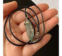Collares de fluorita verde Colgantes de cristal Amuleto Piedra de gema natural Cuarzo Péndulo hexagonal Cristal Cordón femenino Verde