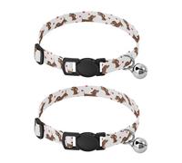 Collares de gatito blanco con diseño de corazón de dibujos animados de perro, paquete de 2 unidades, collar ligero para perro pequeño, longitud ajustable de 10.6 a 17.1 pulgadas