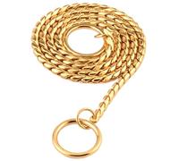 Collares de la Cadena de Perros, Collar de Perros de Acero Inoxidable de 15.8 Pulgadas, Cadena de estrangulador de Dorado para Entrenar Collar de estrangulamiento para