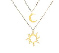 Collares de mujer* Collar personalizado for mujer, collar de luna creciente de plata de ley 925 for mujeres y hombres, collar de bruja de capa, collares de media luna de sol y luna, colgante de luna d