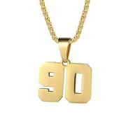 Collares de números personalizados, collar de acero inoxidable, chapado en oro de 18 quilates, cadena de acero inoxidable, collares deportivos para hombres y mujeres, Acero inoxidable, no saber,