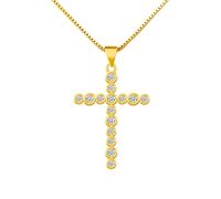 Collares de oro con cruz cristiana católica, gargantilla religiosa de Navidad, cumpleaños, joyería de regalo para mujeres, hija, hermana, abuela, nieta, amigas, talla única, Metal, No es una piedra