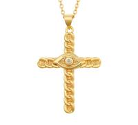 Collares de oro con cruz cristiana católica, gargantilla religiosa de Navidad, cumpleaños, joyería de regalo para mujeres, hija, hermana, abuela, nieta, amigas, talla única, Metal, No es una piedra