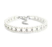 Collares de perlas para perros pequeños, bonitos collares ajustables para gatos para niñas, gatos, collar de perro con cuentas de diamantes de imitación, gargantilla de lujo para cachorros, gatitos
