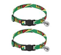 Collares de perro con bandera blanca y negra para perros pequeños, paquete de 2 collares de perro con campana