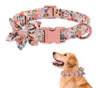 Collares de perro para cachorro, pequeño, mediano y grande, suave y cómodo, collar floral ajustable con hebilla de seguridad, flor desmontable, 3 tamaños para cuellos de 10.2 a 23.6 pulgadas DALUZ