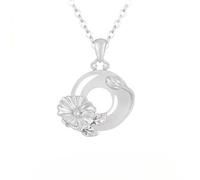 Collares De Plata para Mujer, Collar con Dije De Calcedonia Blanca con Incrustaciones De Flores En Plata De Ley S925, Colgante De Doce Deidades Florales, Joyería, Regalos De Cumpleaños, Julio, Mal