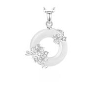 Collares De Plata para Mujer, Plata De Ley S925, Collar con Colgante De Doce Deidades Florales, Joyería Protectora, Regalo De Cumpleaños para Novia, Madre O Esposa, Febrero, Flor De Albaricoque