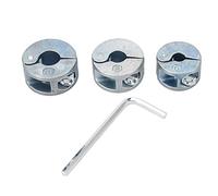 Collares de tope para brocas 3 piezas Anillos de límite de profundidad de taladro de tipo abierto de aleación de zinc con llave hexagonal para brocas de acero al carbono Juego de