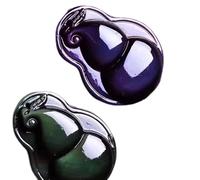 Collares Feng Shui Collar de Cristal curativo Natural 7A Lucky Wu Lou Charm Balance Collar Arco Iris Ojo Obsidiana Riqueza Amuleto Atraer Prosperidad Amor Suerte Dinero, Cuerda ordinaria (Color : OBS