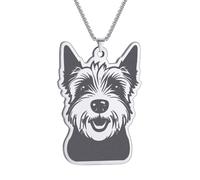 Collares genéricos para mujer, collar del collar West Highland Terrier perro para mascotas Titular de la joyería Cadena grande Collar punk para mujeres Hombres Gratis