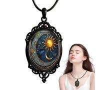 Collares góticos para mujer,Collar con colgante vintage - Collar con colgante de luna, sol y estrella, joyería gótica Vintage para mujer | Collar de joyería gótica de estilo punk para mujeres y hombre