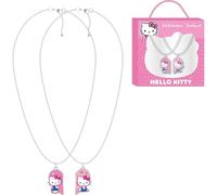 Collares Hello Kitty con colgante de corazón partido | Set de bisutería 2 piezas para niñas con caja decorativa oficial Sanrio