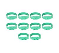 Collares Identificativos para Ovejas y Cabras 10 Unidades de Bandas de PU Reciclable, Ideal para Gestión Ganadera en Pastoreo (36cm verde)