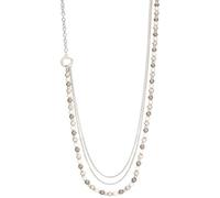 Collares largos de perlas de plata para mujer, cadena larga con cuentas de perlas, collar largo elegante, regalo de joyería para mamá, Perla, No es una piedra preciosa