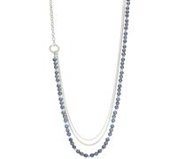 Collares largos de perlas de plata para mujer, cadena larga con cuentas de perlas, collar largo elegante, regalo de joyería para mamá, 82 cm, Perla, No es una piedra preciosa