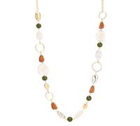 Collares largos y gruesos con cuentas para mujer, oro rosa/oro, collar largo de declaración, cadena de suéter, joyería de disfraces, regalos para ella, 77cm, Resina, No es una piedra preciosa