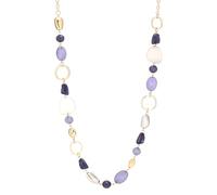 Collares largos y gruesos con cuentas para mujer, oro rosa/oro, collar largo de declaración, cadena de suéter, joyería de disfraces, regalos para ella, 77cm, Resina, No es una piedra preciosa