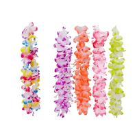 Collares Leis Hawaianos Tropicales de 12/24 Cuerdas, Accesorios Ropa for Mujer, Guirnalda Hawaiana Colorida con temática Tropical for Disfraz Playa para Decoraciones De Fiestas(12 Strings)