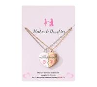 Collares madre e hija, corazón magnético con encastre de la suerte, juego de collares combinables para mamá y niña, para cumpleaños, mujeres, niñas, vida cotidiana, , esposa y hermana ropa