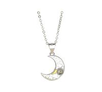Collares magnéticos personalizados para parejas, collar de amistad de plata 925, colgante de sol y luna de atracción mutua, collares de proyección a juego para parejas, talla única, Plata, No es una