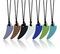 Collares masticables para niños sensoriales, paquete de 7 collares masticables sensoriales de dientes de sable para niños y niñas con autismo, TDAH, SPD, masticar, morder, dentición, juguete oral de