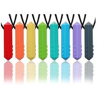 Collares masticables para niños sensoriales, paquete de 8 collares masticables sensoriales para niños y niñas con autismo, TDAH, SPD, mordeduras, collar de dentición de silicona, juguetes para
