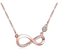 Collares Mujer- Infinite U Plata de Ley 925 Colgante Infinito Diamante,Color de Oro Rosa/Plateado (Oro Rosa)