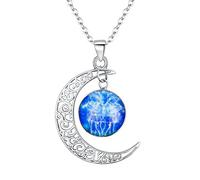 Collares Mujer - Serie de Constelación Clearine Forma Luna "Géminis" Plata 925 para Novia Boda Fiesta Regalo