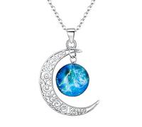 Collares Mujer - Serie de Constelación Clearine Forma Luna "León" Plata 925 para Novia Boda Fiesta Regalo