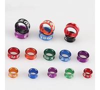 Collares para el pie de pájaro: Bandas de Cierre de Aluminio livianas para periquitos, pinzones, cacatúas, pájaros de Mascotas y más (múltiples Colores, 6 tamaños)