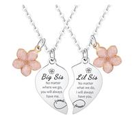Collares para hermana mayor y hermana pequeña para 2 piezas, collares a juego para hermanas, regalos de hermanas, regalos para hermana mayor, regalo para mejor amiga, mejor amiga, regalo de cumpleaños