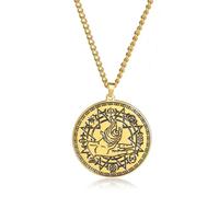 Collares para Hombre, Alquimia Mágica Símbolo de Fuego Colgante Collar de síntesis Sagrado Geométrico Octograma Collares para Amuleto Joyería