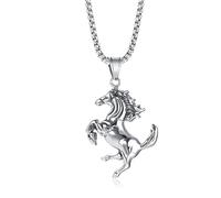 Collares para Hombre, Ancla Cadena Cubana Personalidad Sudor Sangre Caballo Colgante Retro síntesis para Hombres y Mujeres Collar de Caballo de mil Millas Accesorios Desarrollar Cadena