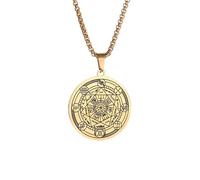 Collares para hombre, collar con colgante de 7 arcángeles con sello de Cabalá misterioso de Salomón, joyería religiosa gótica de la suerte para hombre