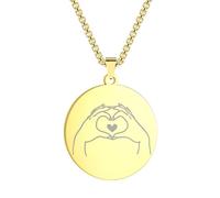 Collares para hombre, collar con colgante de corazón y lenguaje de señas, joyería para mujer, collar de boda para parejas