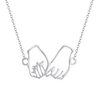 Collares para hombre, collar con colgante de mano en mano para mujer, joyería de compromiso con lenguaje de señas para mujeres y hombres