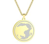 Collares para hombre, collar con colgante de mapa de oso polar negro para hombre, joyería vintage, gargantilla de tierra norte